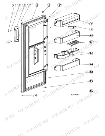Взрыв-схема холодильника Indesit SD125 (F050042) - Схема узла