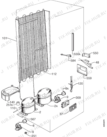 Взрыв-схема холодильника Arthurmartinelux AR3200E - Схема узла Cooling system 017