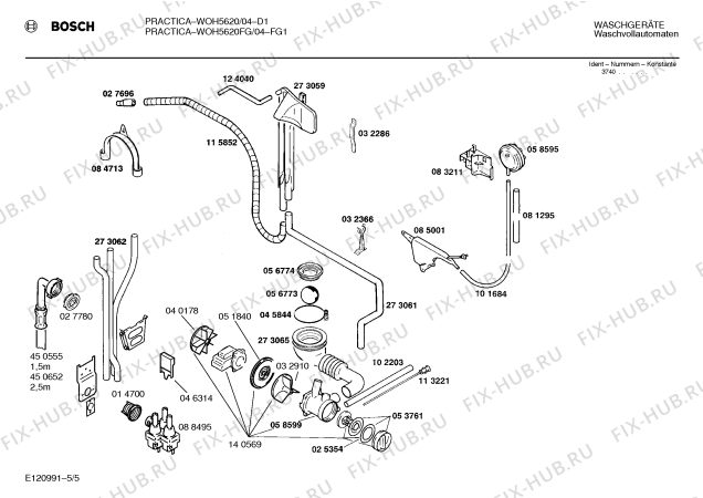 Взрыв-схема стиральной машины Bosch WOH5620FG, PRACTICA - Схема узла 05