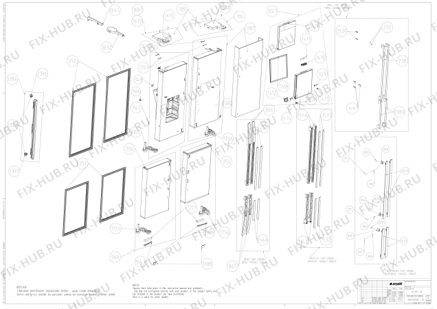 Взрыв-схема холодильника Beko GNE134751X (7269948783) - PU_DOOR_PACKAGE_ASSY