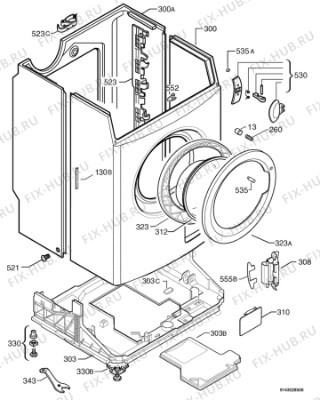 Взрыв-схема стиральной машины Zanker 444_607_09 - Схема узла Housing 001