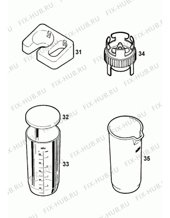 Взрыв-схема блендера (миксера) BRAUN Multiquick control plus, Minipimer control plus - Схема узла 2