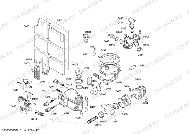 Взрыв-схема посудомоечной машины Bosch SGI57T06EU - Схема узла 04