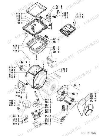 Взрыв-схема стиральной машины Whirlpool AWA 1019 - Схема узла