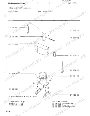 Взрыв-схема холодильника Aeg ARCTIS 0840 I 110 V - Схема узла Section2