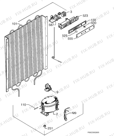 Взрыв-схема холодильника Aeg Electrolux AG86050-4I - Схема узла Cooling system 017