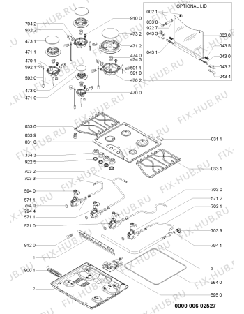 Схема №1 AKM 528/NA с изображением Уплотнение для плиты (духовки) Whirlpool 482000091753