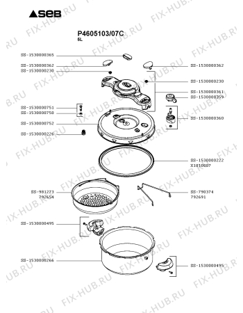 Схема №1 P4605103/07C с изображением Сотейника Seb SS-1530000361