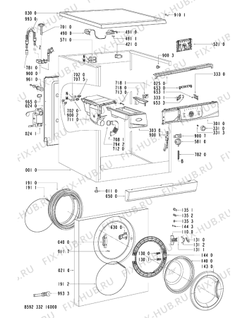 Схема №1 AWO/D 4100 с изображением Обшивка для стиралки Whirlpool 481245217752