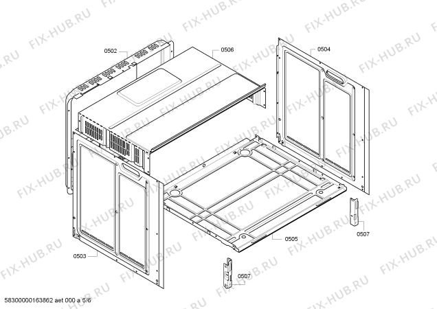 Схема №5 JB23UB50 с изображением Инструкция по эксплуатации для плиты (духовки) Bosch 00760439