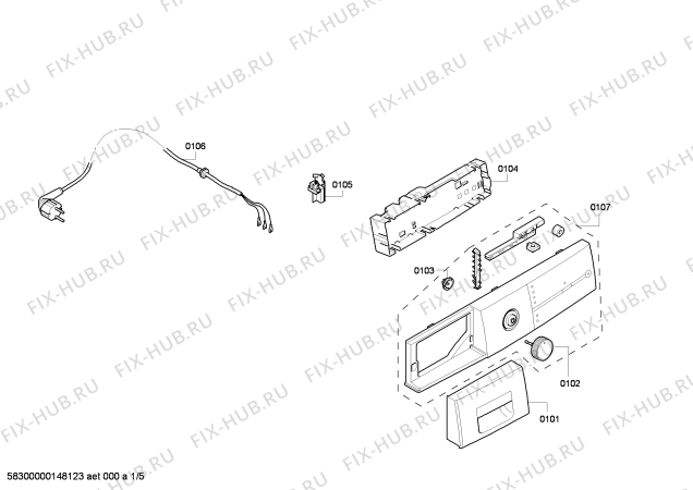 Схема №5 WT44E101 с изображением Панель управления для сушилки Siemens 00662311