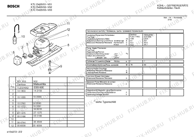 Взрыв-схема холодильника Bosch KTL15420 - Схема узла 02