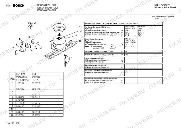 Взрыв-схема холодильника Bosch KSK3611 - Схема узла 02