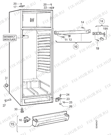 Взрыв-схема холодильника Electrolux ER8605D - Схема узла Section 2