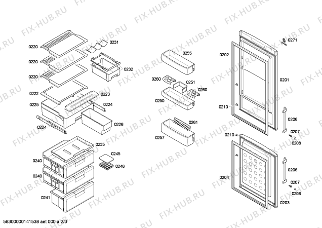 Схема №3 3KEL6653 с изображением Дверь для холодильника Bosch 00248544