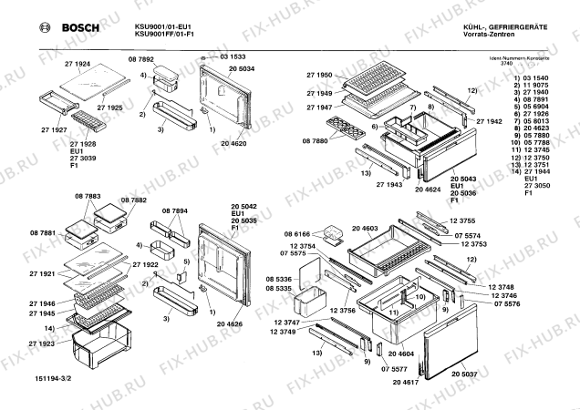 Взрыв-схема холодильника Bosch KSU9001FF - Схема узла 02