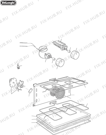 Схема №5 L91GW с изображением Панель для плиты (духовки) DELONGHI 45B96003G