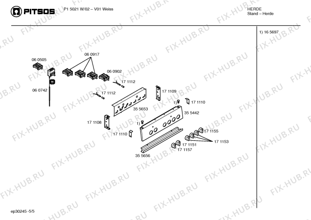 Схема №5 P1HSB21320 с изображением Корпус духовки для электропечи Bosch 00236671
