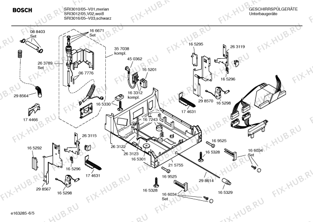 Взрыв-схема посудомоечной машины Bosch SRI3012 - Схема узла 05