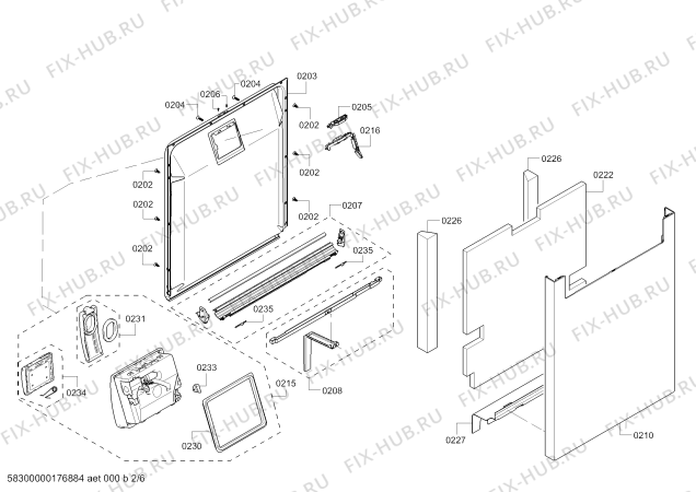 Схема №6 SHX56B02UC с изображением Винтик Bosch 00188850