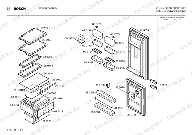Взрыв-схема холодильника Bosch KGV2671GB - Схема узла 02