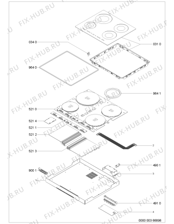 Схема №1 HB 4 IH 801.237.66 с изображением Микромодуль для плиты (духовки) Whirlpool 481221458425