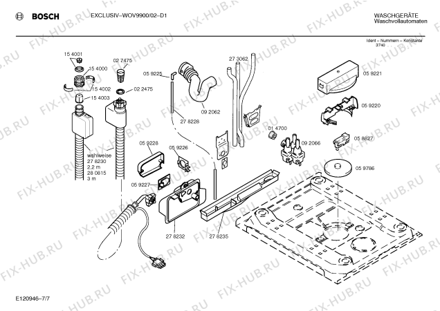 Взрыв-схема стиральной машины Bosch WOV9900 EXCLUSIV - Схема узла 07