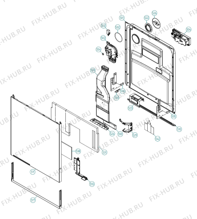Взрыв-схема посудомоечной машины Gorenje GDV651XL SI   -Titan FI Soft (900001398, DW70.3) - Схема узла 05