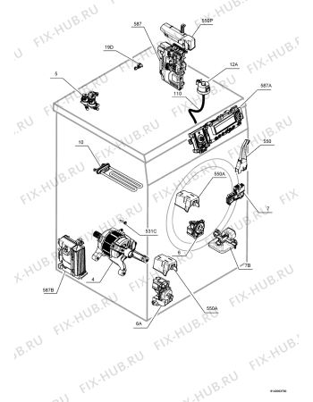 Схема №9 L77484AFL с изображением Блок управления для стиральной машины Aeg 973914531000011