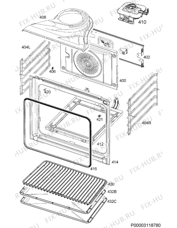 Взрыв-схема плиты (духовки) Aeg GB5020 - Схема узла Oven