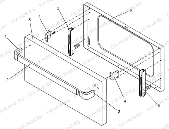 Взрыв-схема посудомоечной машины Electrolux CF261B - Схема узла H10 Oven Door bi (small)