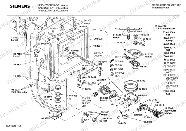 Схема №4 SN54200FF с изображением Панель для электропосудомоечной машины Siemens 00283038