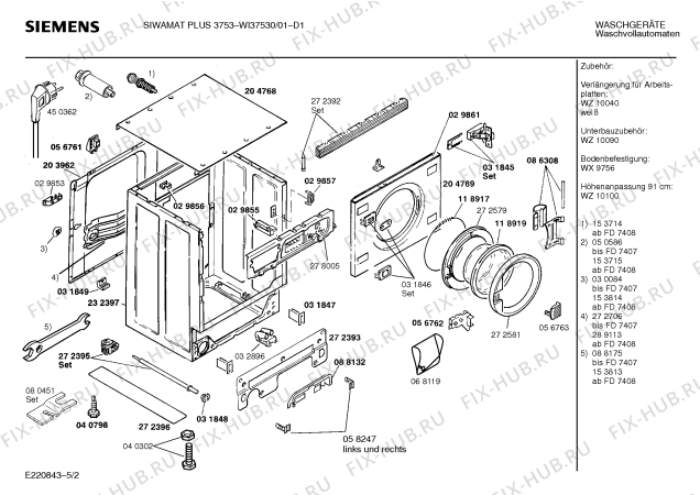 Схема №4 WI37530 SIWAMAT PLUS 3753 с изображением Панель для стиральной машины Siemens 00285463