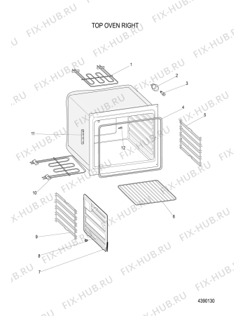 Взрыв-схема плиты (духовки) Hotpoint CH10456GFS (F080916) - Схема узла