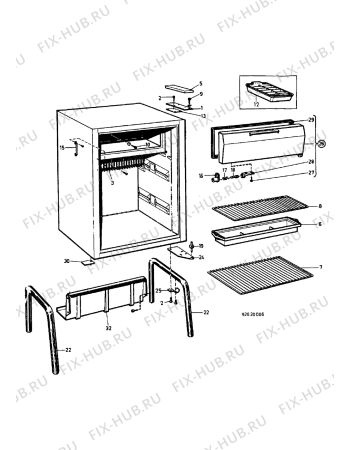 Взрыв-схема холодильника Electrolux RAK362 - Схема узла Internal parts