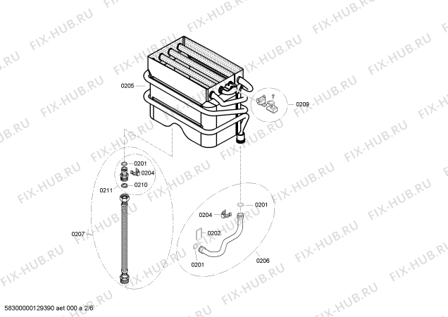 Взрыв-схема водонагревателя Bosch WR18P23 - Схема узла 02