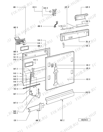 Схема №2 ADG 977 M с изображением Модуль (плата) управления для посудомоечной машины Whirlpool 481221478202