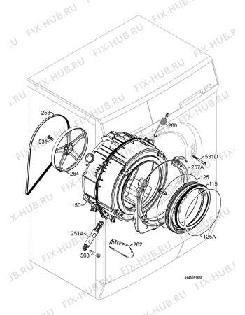 Взрыв-схема стиральной машины Aeg Electrolux LS60843L - Схема узла Functional parts 267