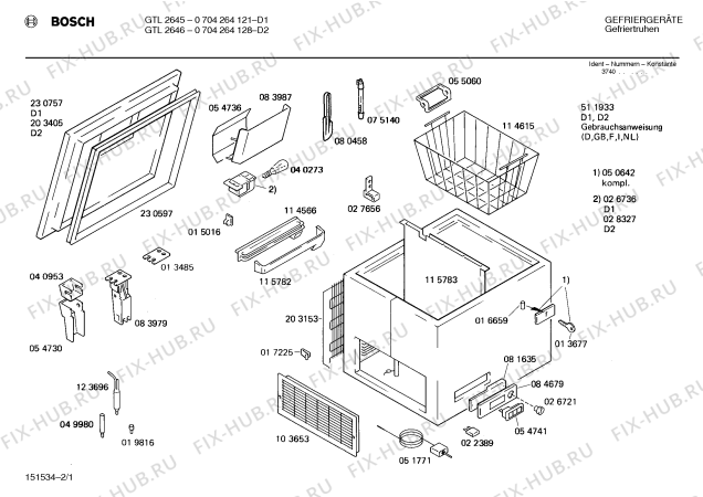 Схема №2 0704264121 GT2620L с изображением Крышка для холодильной камеры Bosch 00230757