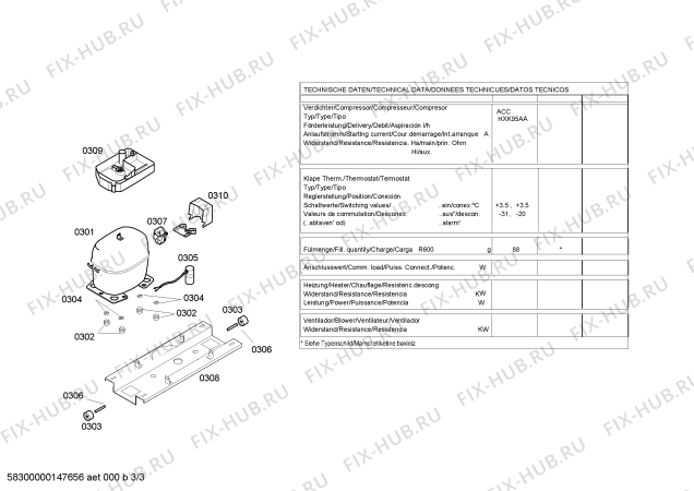 Взрыв-схема холодильника Bosch KGV36X48GB - Схема узла 03