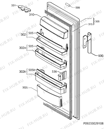 Взрыв-схема холодильника Aeg Electrolux S63800KMX0 - Схема узла Door 003