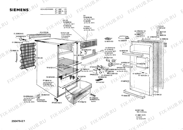 Схема №2 KT1461 с изображением Стеклянная полка для холодильной камеры Siemens 00192192