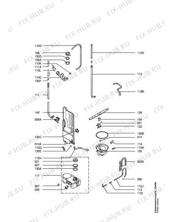 Взрыв-схема посудомоечной машины Electrolux ESF641W - Схема узла Water softener 066