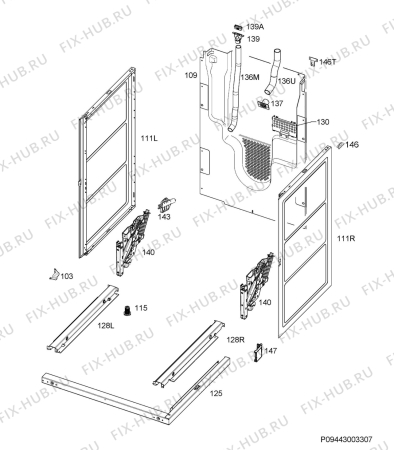 Взрыв-схема плиты (духовки) Electrolux EKI6763AOX - Схема узла Housing 001