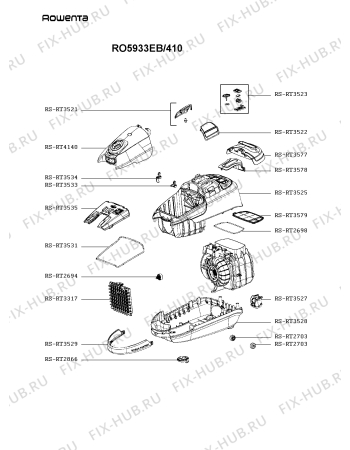 Схема №3 TW5853HO/410 с изображением Руководство для мини-пылесоса Rowenta RS-RT3527