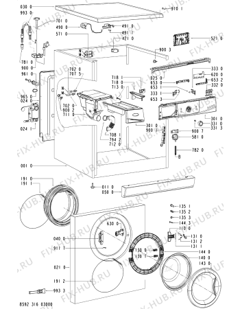 Схема №2 AWO 5125 с изображением Обшивка для стиральной машины Whirlpool 481245216727