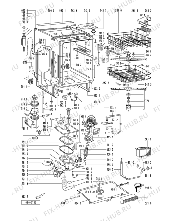 Схема №2 ADP 931/2 WH с изображением Обшивка для посудомоечной машины Whirlpool 481245379994