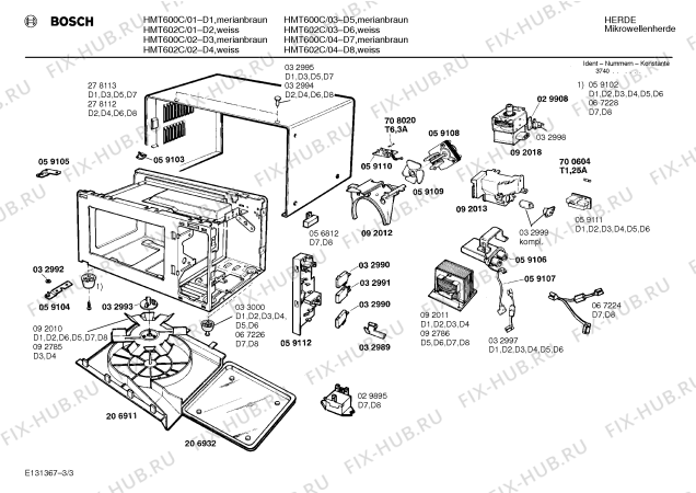 Схема №3 HMT602C с изображением Кнопка для свч печи Bosch 00032982