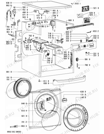 Схема №1 AWOE 9212 ECO/-30 с изображением Обшивка для стиральной машины Whirlpool 480111105023