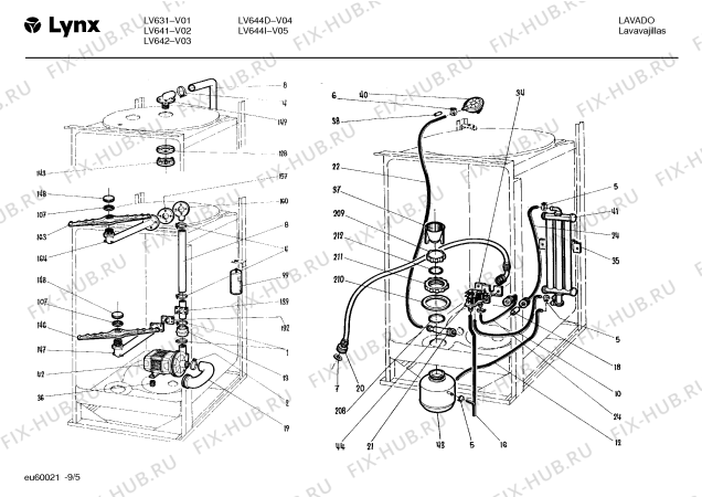 Взрыв-схема посудомоечной машины Balay LV644D - Схема узла 06